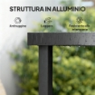 TAVOLO DA PRANZO DA GIARDINO PER 8 PERSONE IN ALLUMINIO E PLASTICA, LEGNO SCURO E NERO