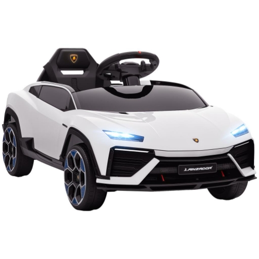 MACCHINA ELETTRICA PER BAMBINI LICENZA LAMBORGHINI CON CLACSON E TELECOMANDO, 101.5X49X43 CM, BIANCA