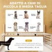 CANCELLINO PER CANI TAGLIA MEDIA E PICCOLA ESTENSIBILE AUTOPORTANTE IN LEGNO, 102-183X57X70 CM, BIANCO