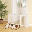 CANCELLINO PER CANI TAGLIA MEDIA E PICCOLA ESTENSIBILE AUTOPORTANTE IN LEGNO, 102-183X57X70 CM, BIANCO
