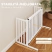 CANCELLINO PER CANI TAGLIA MEDIA E PICCOLA ESTENSIBILE AUTOPORTANTE IN LEGNO, 102-183X57X70 CM, BIANCO