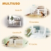 CANCELLINO PER CANI TAGLIA MEDIA E PICCOLA ESTENSIBILE AUTOPORTANTE IN LEGNO, 102-183X57X70 CM, BIANCO