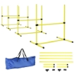 SET 4 OSTACOLI AGILITY DOG PER ADDESTRAMENTO CANI AD ALTEZZA REGOLABILE CON BORSA DA TRASPORTO, GIALLO