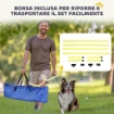 SET 4 OSTACOLI AGILITY DOG PER ADDESTRAMENTO CANI AD ALTEZZA REGOLABILE CON BORSA DA TRASPORTO, GIALLO