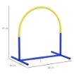 SET AGILITY DOG CON 4 ARCHI COMPONIBILI E BORSA DA TRASPORTO, 88X64X95 CM, BLU E GIALLO