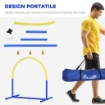 SET AGILITY DOG CON 4 ARCHI COMPONIBILI E BORSA DA TRASPORTO, 88X64X95 CM, BLU E GIALLO
