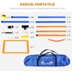 SET AGILITY DOG CON ANELLO E BARRA PER SALTO, PALETTI SLALOM, FISCHIETTO, PALLINE E BORSA, ARANCIONE