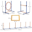 SET AGILITY DOG CON ANELLO E BARRA PER SALTO, PALETTI SLALOM, FISCHIETTO, PALLINE E BORSA, ARANCIONE