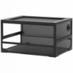 RETTILARIO RIALZATO E PIEGHEVOLE CON COPERCHIO E PARETI IN VETRO TEMPERATO E PLASTICA, 60X45X32 CM, NERO