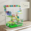 GABBIA PER CRICETI A 5 PIANI CON TUBI COLORATI, RUOTA, CASETTA E ACCESSORI, 47X30X59 CM, VERDE