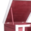CONIGLIERA IN LEGNO CON TETTO APRIBILE IN ASFALTO, RAMPA ANTISCIVOLO, 51X42X43 CM, ROSSO