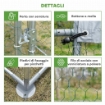 RECINTO PER GALLINE IN METALLO GALVANIZZATO CON TETTO E COPERTURA ANTI UV, 280X380X197 CM, ARGENTO