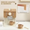 SET MACCHINA DEL CAFFÞ GIOCATTOLO IN LEGNO PER BAMBINI DA 3 ANNI CON ACCESSORI, MARRONE