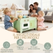 SET CUCINA GIOCATTOLO IN LEGNO PER BAMBINI DA 3+ ANNI CON 15 ACCESSORI, VERDE
