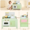 SET CUCINA GIOCATTOLO IN LEGNO PER BAMBINI DA 3+ ANNI CON 15 ACCESSORI, VERDE