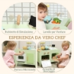 SET CUCINA GIOCATTOLO IN LEGNO PER BAMBINI DA 3+ ANNI CON 15 ACCESSORI, VERDE