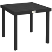 TAVOLO DA GIARDINO TAVOLA DA PRANZO EFFETTO LEGNO, 78X78 CM, NERO