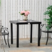 TAVOLO DA GIARDINO TAVOLA DA PRANZO EFFETTO LEGNO, 78X78 CM, NERO