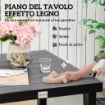 TAVOLO DA GIARDINO TAVOLA DA PRANZO EFFETTO LEGNO, 78X78 CM, NERO