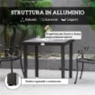 TAVOLO DA GIARDINO TAVOLA DA PRANZO EFFETTO LEGNO, 78X78 CM, NERO