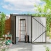 CASETTA DA GIARDINO PORTA ATTREZZI IN ACCIAIO GALVANIZZATO E PORTA, 100X103X160CM, MARRONE