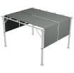 COPERTURA PER GAZEBO PERGOLA 3X3 M IN POLIESTERE CON TASCHE E CINGHIE, 488X122 CM, GRIGIO CARBONE