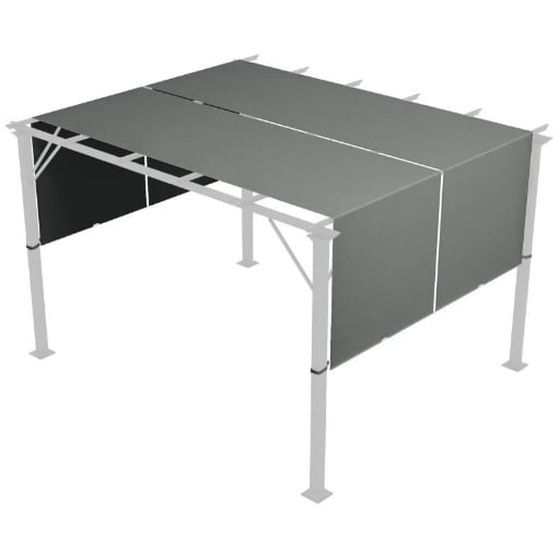 COPERTURA PER GAZEBO PERGOLA 3X3 M IN POLIESTERE CON TASCHE E CINGHIE, 488X122 CM, GRIGIO CARBONE