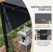 COPERTURA PER GAZEBO PERGOLA 3X3 M IN POLIESTERE CON TASCHE E CINGHIE, 488X122 CM, GRIGIO CARBONE