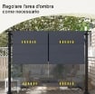 COPERTURA PER GAZEBO PERGOLA 3X3 M IN POLIESTERE CON TASCHE E CINGHIE, 488X122 CM, GRIGIO CARBONE