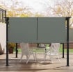 COPERTURA PER GAZEBO PERGOLA 3X3 M IN POLIESTERE CON TASCHE E CINGHIE, 488X122 CM, GRIGIO CARBONE