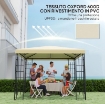COPERTURA PER GAZEBO DA GIARDINO 3X3 M IN TESSUTO OXFORD 600D CON FORI DI DRENAGGIO, BIANCO CREMA