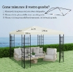 COPERTURA PER GAZEBO DA GIARDINO 3X3 M IN TESSUTO OXFORD 600D CON FORI DI DRENAGGIO, BIANCO CREMA