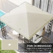COPERTURA PER GAZEBO DA GIARDINO 3X3 M IN TESSUTO OXFORD 600D CON FORI DI DRENAGGIO, BIANCO CREMA