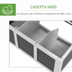 POLLAIO IN LEGNO PER 1-6 GALLINE CON 2 NIDI PER LA COVA, TETTO APRIBILE E VASSOIO ESTRAIBILE, GRIGIO SCURO