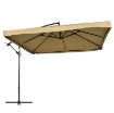 OMBRELLONE DA GIARDINO A BRACCIO INCLINABILE CON APERTURA A MANOVELLA E ZANZARIERA, 3X3 M, BEIGE