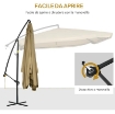 OMBRELLONE DA GIARDINO A BRACCIO INCLINABILE CON APERTURA A MANOVELLA E ZANZARIERA, 3X3 M, BEIGE