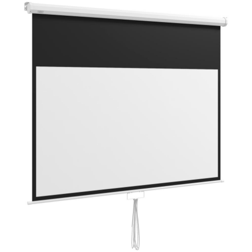 TELO PROIETTORE 80" 16:9 CON CORDA DI REGOLAZIONE, IN PLASTICA E METALLO, 187X8X150 CM, BIANCO