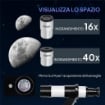 TELESCOPIO ASTRONOMICO 80MM CON MONTATURA AZ, 2 LENTI OCULARI E ADATTATORE SMARTPHONE, 92X92X130 CM, BIANCO E NERO