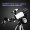 TELESCOPIO ASTRONOMICO 70MM CON 2 LENTI OCULARI E ADATTATORE SMARTPHONE, 80X80X135 CM, BIANCO E NERO