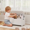 BAULE PORTAGIOCHI IN LEGNO A FORMA DI ORSO E CAPACITÓ 20 KG 60X38X48 CM, BIANCO