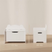 BAULE PORTAGIOCHI IN LEGNO A FORMA DI ORSO E CAPACITÓ 20 KG 60X38X48 CM, BIANCO