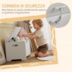 BAULE PORTAGIOCHI IN LEGNO A FORMA DI ORSO E CAPACITÓ 20 KG 60X38X48 CM, BIANCO