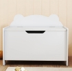 BAULE PORTAGIOCHI IN LEGNO A FORMA DI ORSO E CAPACITÓ 20 KG 60X38X48 CM, BIANCO
