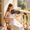 VIOLINO 4/4 IN LEGNO DI ABETE E ACERO CON CUSTODIA, ARCO, SPALLIERA E PECE, NERO
