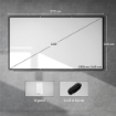 TELO PER PROIETTORE 120" 16:9 HD 4K/8K PIEGHEVOLE E PORTATILE, ANTIPIEGA E LAVABILE, DOPPIA FACCIATA, BIANCO