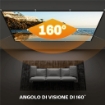 TELO PER PROIETTORE 120" 16:9 HD 4K/8K PIEGHEVOLE E PORTATILE, ANTIPIEGA E LAVABILE, DOPPIA FACCIATA, BIANCO