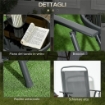 SET DA GIARDINO 3 PEZZI CON 2 SEDIE 53.5X64X93 CM E TAVOLINO DA CAFFÞ Ï45X50 CM, IN METALLO, GRIGIO SCURO