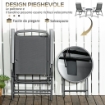 SET DA GIARDINO 3 PEZZI CON 2 SEDIE 53.5X64X93 CM E TAVOLINO DA CAFFÞ Ï45X50 CM, IN METALLO, GRIGIO SCURO