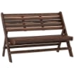 PANCHINA DA GIARDINO 2 POSTI PIEGHEVOLE A DOGHE IN LEGNO DI PINO, 122X63X83 CM, CARBONIZZATO