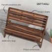 PANCHINA DA GIARDINO 2 POSTI PIEGHEVOLE A DOGHE IN LEGNO DI PINO, 122X63X83 CM, CARBONIZZATO